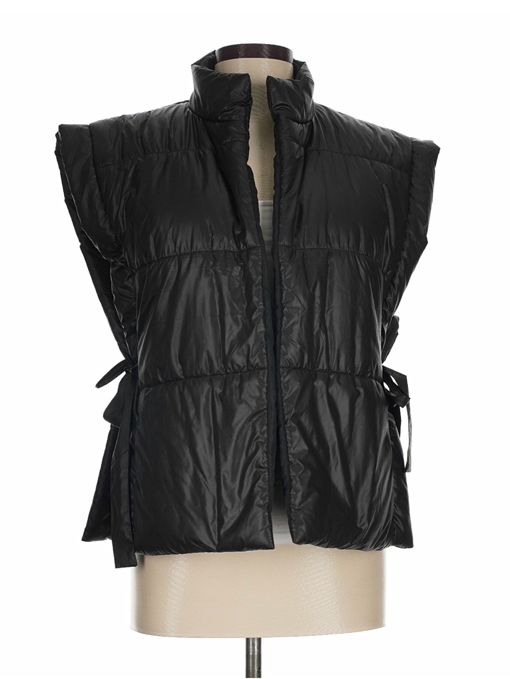 Black Anthropologie Packable Side-Tie Puffer Vest